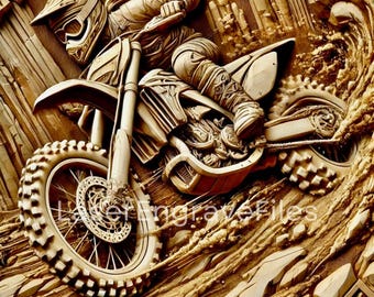 3D Dirt Bike SVG File: Laser Cut Moto Design (Digital Download)