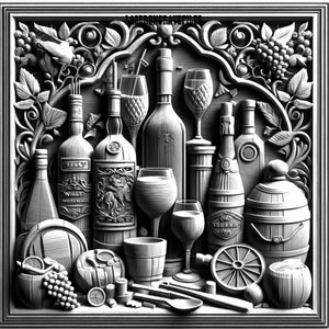 3D Wine Bottles Laser Engraving File: Bar Decor SVG (Digital Download)