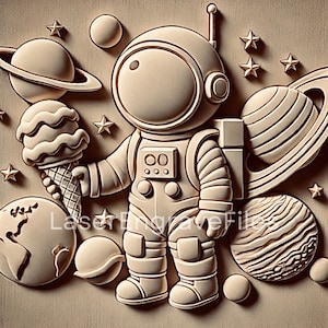 File per incisione laser, arte digitale, laser SVG - Astronauta 3D, gelato, pianeti, disegni PNG più venduti, file di taglio laser - Glowforge Files