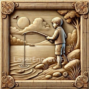 3D Lasergravur Datei für Holz und Schiefer Untersetzer - Sofortiger digitaler Download