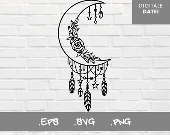 Plotterbestand maan dromenvanger / bestand maan dromenvanger / bestand voor silhouet / bestand voor Cricut / bestand voor Brother