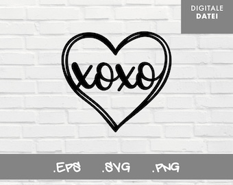 Plotterbestand hart xoxo / bestand hart xoxo / vector grafische hart xoxo / bestand voor silhouet / bestand voor Cricut / bestand voor Brother