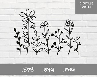 Plotterbestand wilde bloem / bestand wilde bloem / vector grafische wilde bloem / bestand voor silhouet / bestand voor Cricut / bestand voor Brother