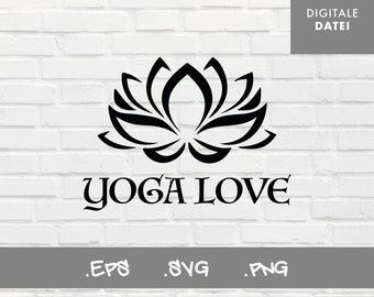 Plotterbestand Yoga Love / Bestand Yoga Love / Vector grafische Yoga Love / Bestand voor silhouet / Bestand voor Cricut / Bestand voor Brother