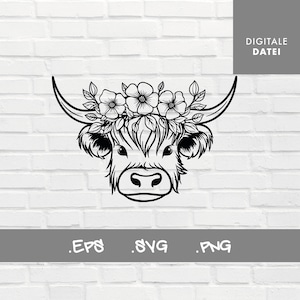 プロッターファイル ハイランドカウ / ファイル ハイランドカウ / ベクターファイル ハイランドカウ / シルエット用ファイル / Cricut 用ファイル / Brother 用ファイル