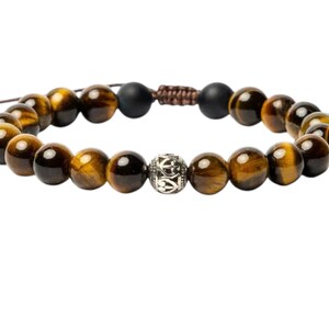 Tigers Eye Bracelet, Natural Tibetan Gemstone Jewelry for Men, Grounding Energy Accessory, Perfect Gift for Him