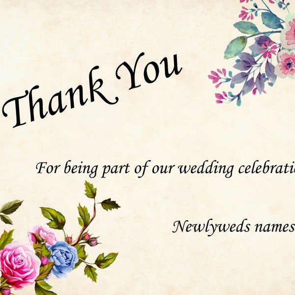 Editable wedding Thank you templates, PLR digital products, Customize, gratitude for generosity to friends and family celebrating together.