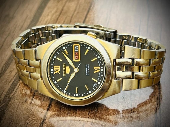 Seiko 5 automatic 21 jewels 7s26 gold sales