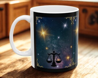Libra Zodiac Mug: Celestial Horoscope Coffee Cup - 11oz