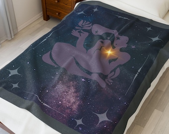 Virgo Zodiac Blanket: Plush Velveteen Astrology Home Decor