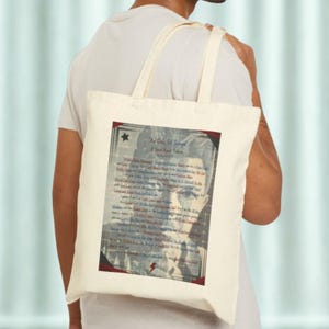 David Bowie Tribute Tote Bag, Rock Icon Bag, Bowie Fans Gift, Eco-Friendly Cotton Carrier, Reusable Bag, David Bowie Fashion Bag, Duck Bag