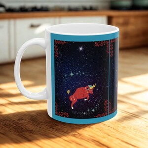 Taurus Zodiac Mug: Celestial Bull Design, Astrology Gift
