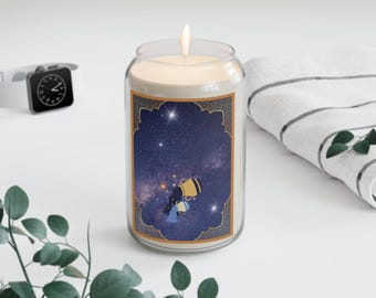 Aquarius Zodiac Candle: Celestial Birthday Gift, Soy Wax