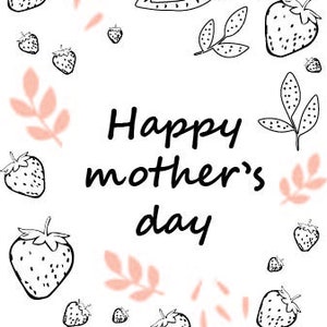 Printable Mother's Day Card Template, Happy Mother's Day, Strawberry, Instant Download - Etsy