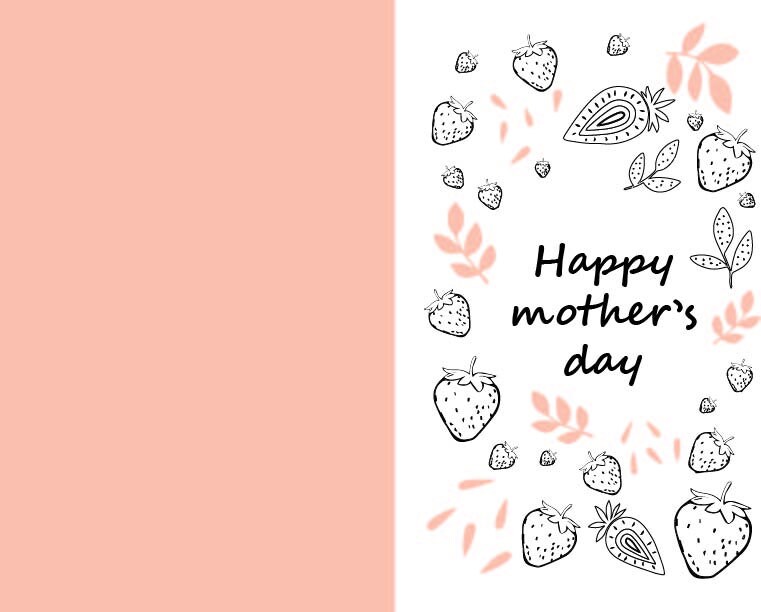 Printable Mother's Day Card Template, Happy Mother's Day, Strawberry, Instant Download - Etsy