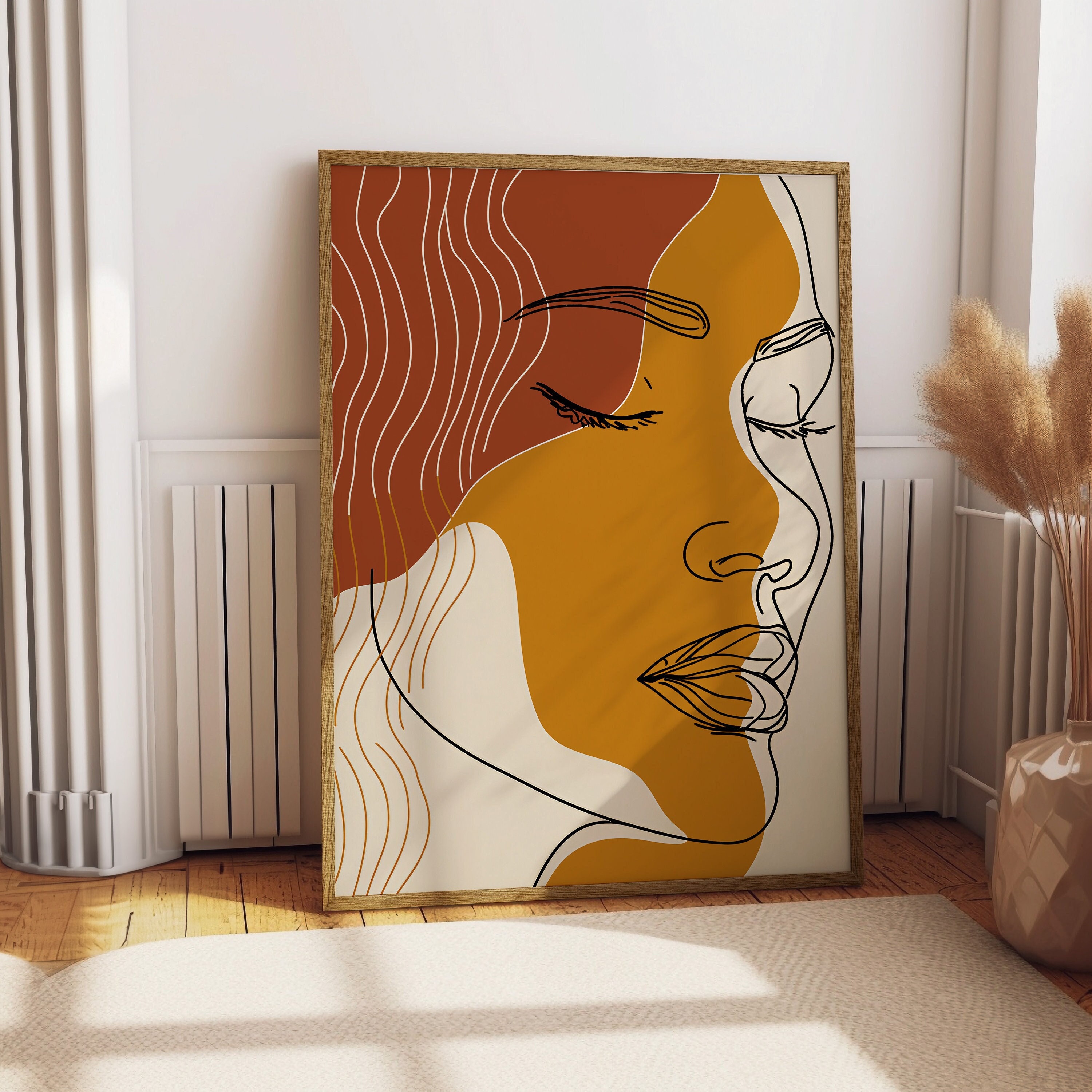 Abstract Female Face Line Art Print Poster Single Line Art Print Woman ...
