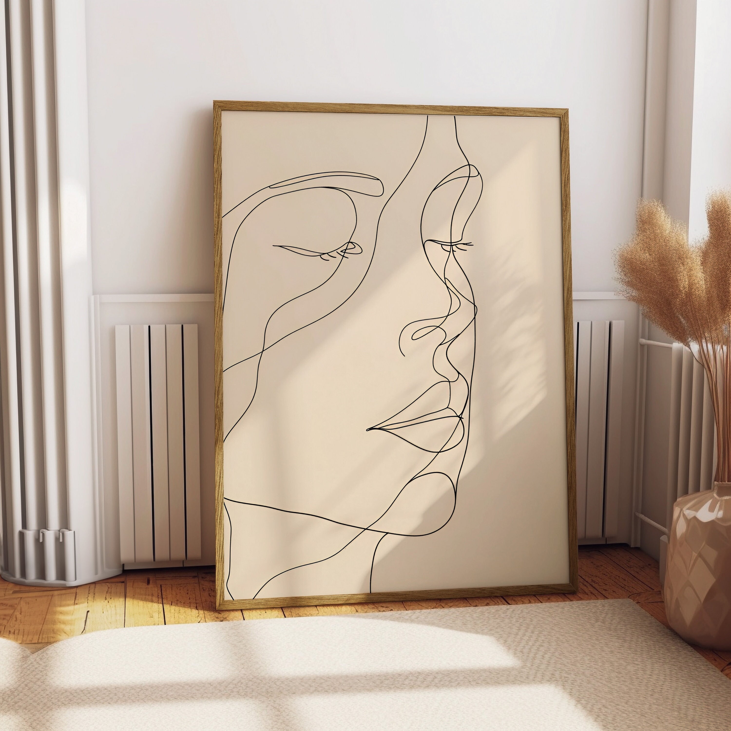 One Line Drawing Print Female Face Continuous Line Art Abstract Woman ...