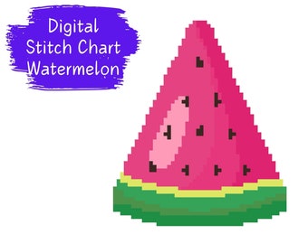 Watermelon Slice Stitch Chart *Digital Download*