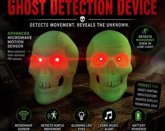 Skull Motion Sensor Music Box – Paranormal Trigger Object | Ghost Hunting Equipment | Motion Activated Spirit Box Alternative.