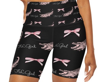 Florida Girl Pink Alligator Hoch taillierte Sportshorts