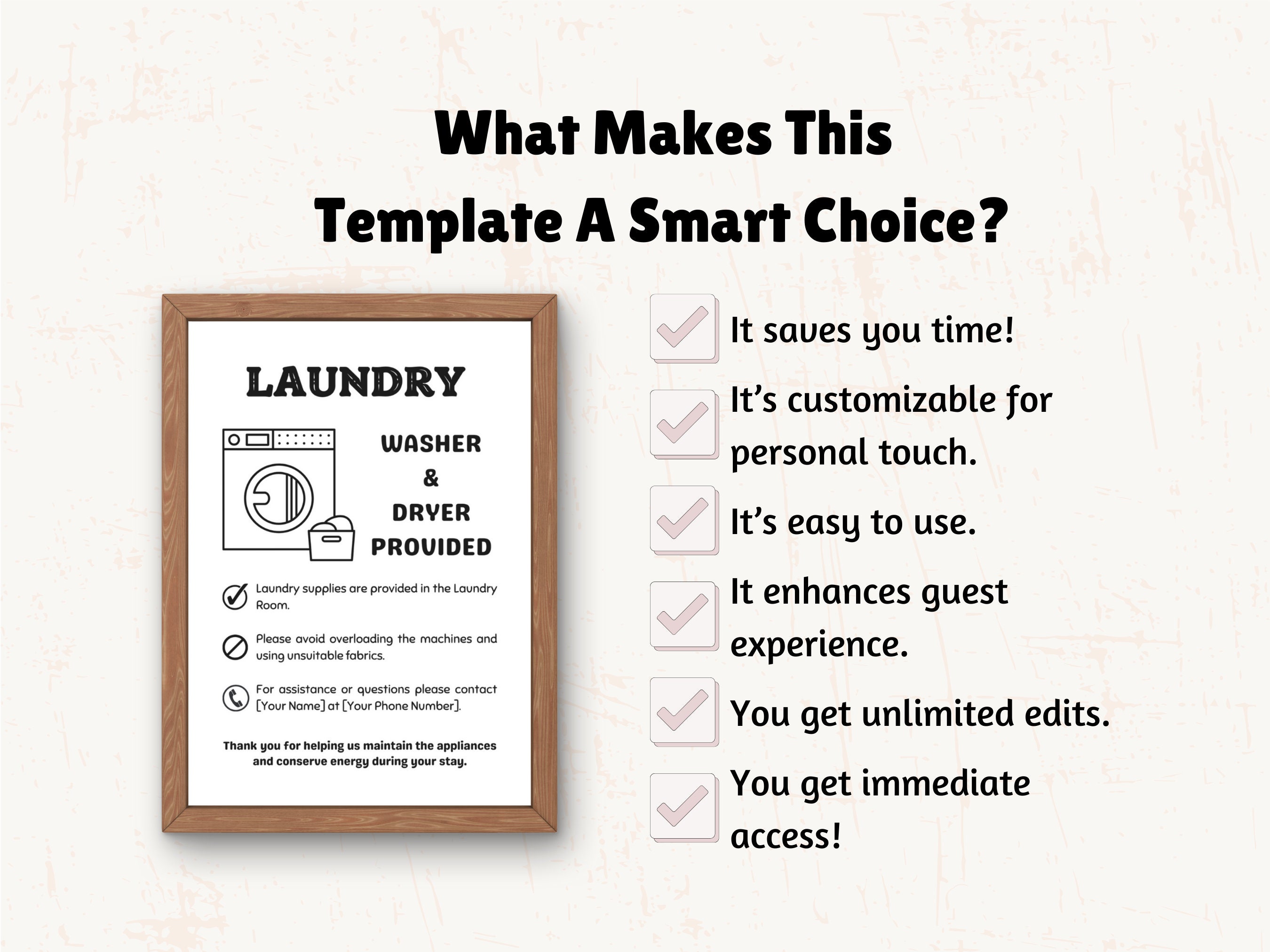 Laundry Room Sign, Airbnb Sign, VRBO Sign, Airbnb Laundry Rules Sign ...