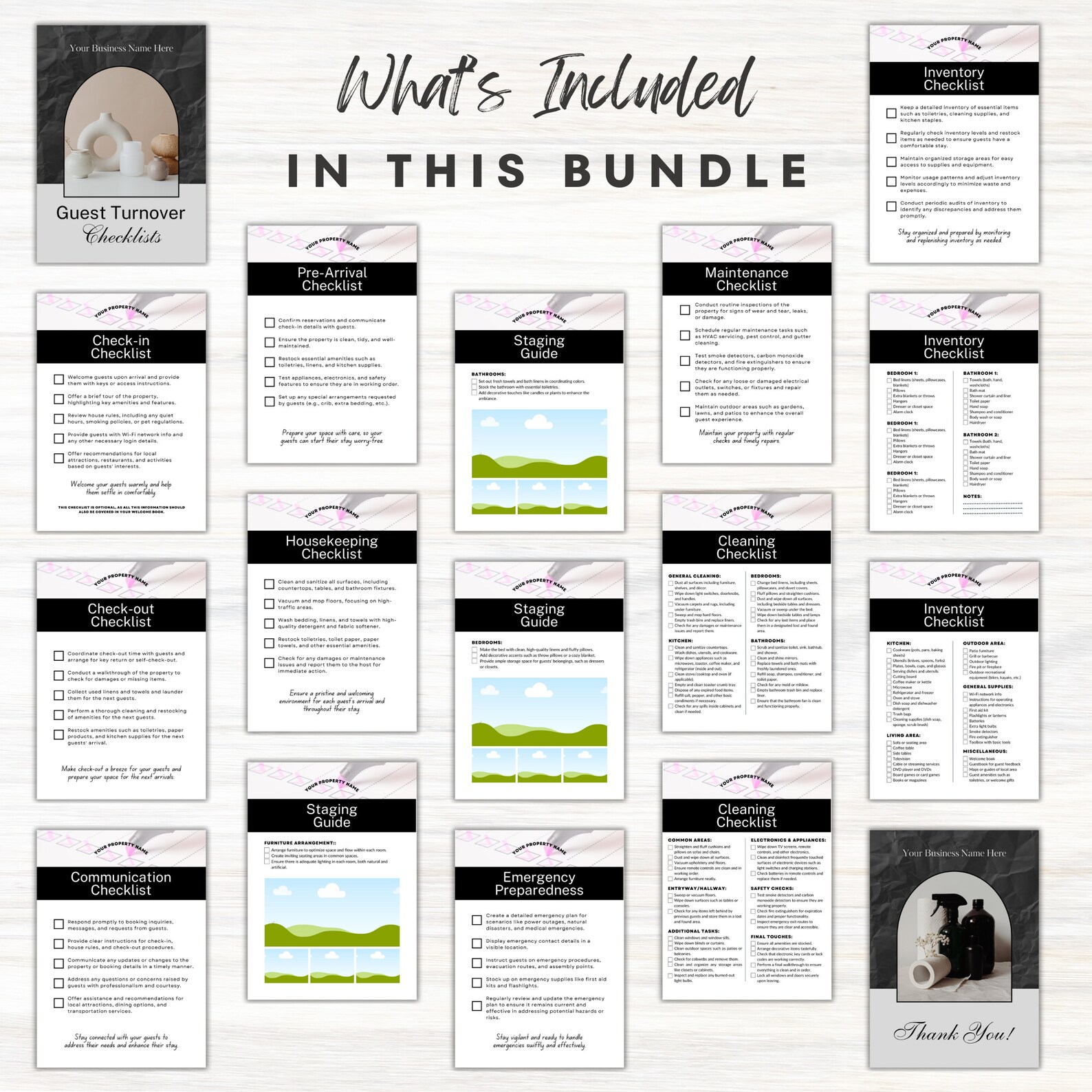 Airbnb Guest Turnover Checklist Bundle, Checklist Template, Editable ...
