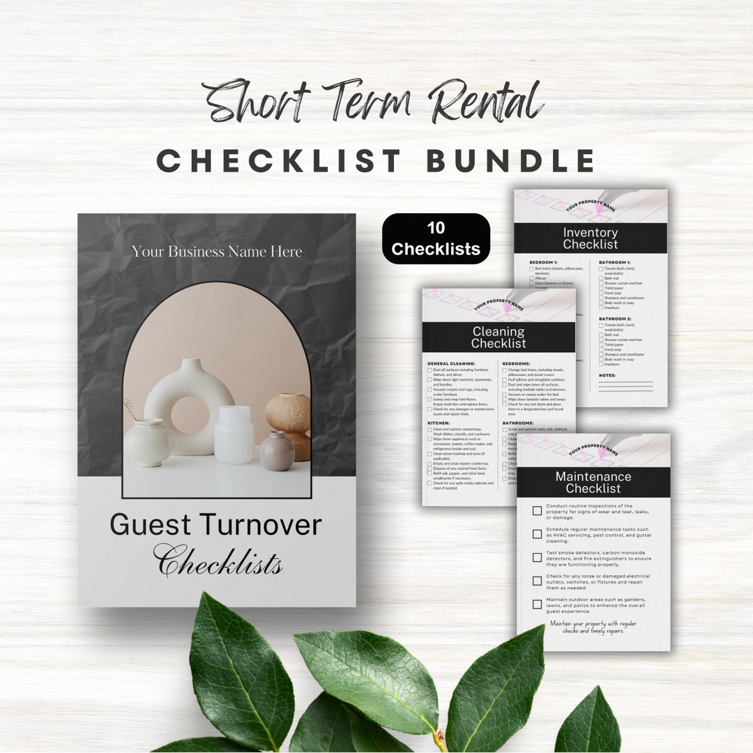 Airbnb Guest Turnover Checklist Bundle, Checklist Template, Editable ...