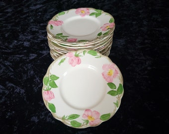 Set of 12 Franciscan Desert Rose Bread & Butter Plates - Made In USA