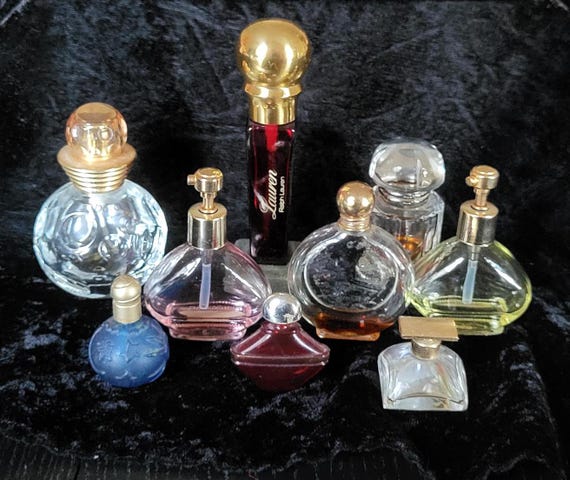 Nine Assorted Empty/Nearly Empty Vintage Perfume … - image 2