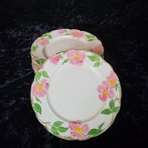 Set of 8 Franciscan Desert Rose Dinner Plates - Made in USA