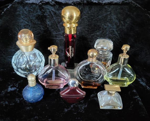 Nine Assorted Empty/Nearly Empty Vintage Perfume … - image 1