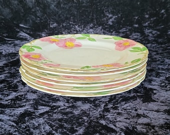 Set of 6 Franciscan Desert Rose Dinner Plates - Made in USA