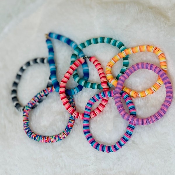 Handmade clay bead bracelets