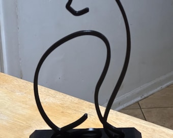 9" 3D Cat - Line Art Shelf Sculpture - Decoration