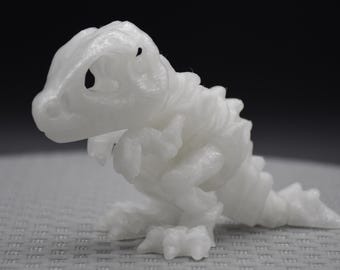 Glow-In-The-Dark Skeleton T-REX - Articulated Jiggly Dinosaur! Stand or Lay Down