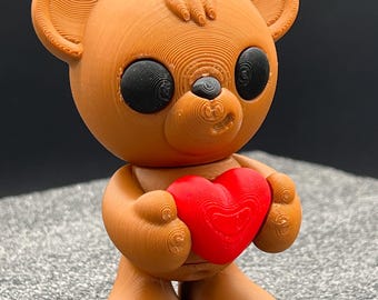 Valentine Teddy Bear with Heart - Wiggly Jiggly VDAY Gift