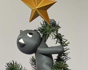 Kerstboomtopper Cat Stealing Star