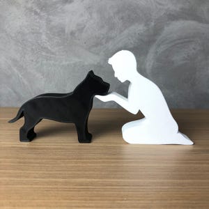 Boy and His Dog. *Choose your Dog* - Shelf Decoration Sculpture Figure - Bully - Pug - Beagle - Corgi, and More!