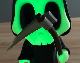 XL Grim REAPER - GLOW in the dark face - with Poseable Arms - Blob Lab