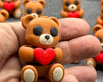 Mini Fidget Heart Bear – Geocache Swag, Collectible Gift