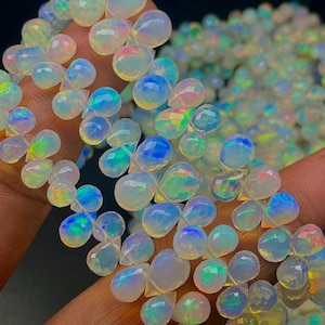 AAA Ethiopian Opal Smooth Teardrop Shape Beads 4x5-8x10 mm Ethiopian Opal Plain Pear Shape bead Opal Plain Drops Beads Fire Opal Beads