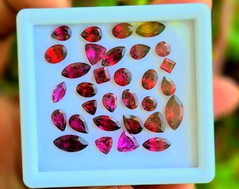 Cabujón ovalado de granate rojo AAA+: piedras preciosas calibradas