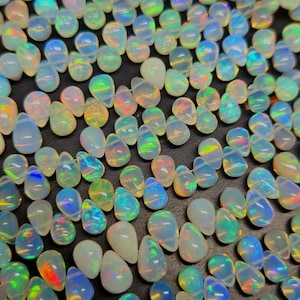 AAA++ QUALITY~~High Grade~~Stunning Ethiopian Opal Smooth Teardrop Beads Necklace Opal Drops Briolettes Wholesale Opal Teardrop Fire Beads.