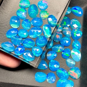 Ethiopian Opal Rose Cut Cabochon: Faceted Gemstone Slice