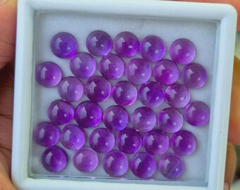 AAA Amethyst Cabochon: Round Gemstone, 8mm