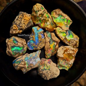 Ethiopian Welo Opal Rough Lot: Natural Fire Opal Crystal