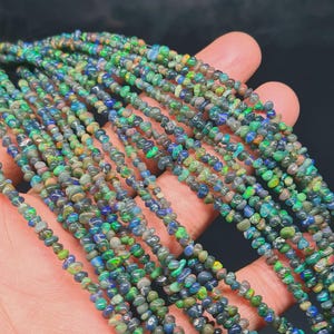 AA Grade Opal, Opal Uncut, Black Opal Crystal, Fire Opal Chips 16&quot; Inches long strand, Natural Ethiopian Opal, Fire Opal, Jewelry Making
