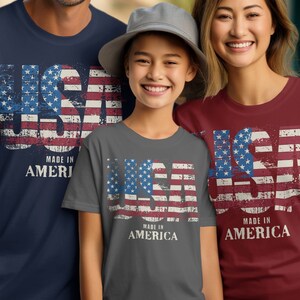 Vintage American Flag T-Shirt: Distressed USA Tee, Made in America