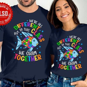 Färgglad fiskgrafik-t-shirt: Diversity Apparel