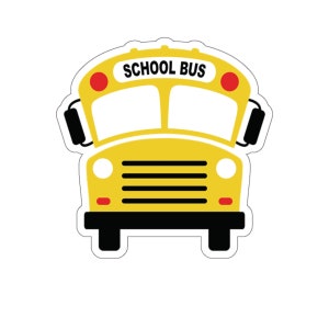 Pegatina de autobús escolar para computadoras portátiles, calcomanía de vinilo de autobús escolar divertido, pegatina de computadora portátil de regreso a la escuela, linda pegatina de autobús escolar amarillo